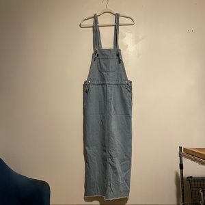 SJYP Denim Overall Apron Dress with Slits